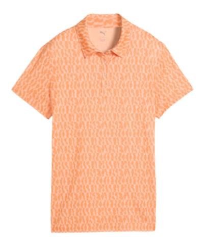 Puma Cloudspun Wavey women's polo, melon glow