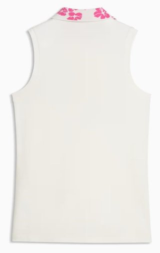 Puma Modalon Floral Rib Sleeveless women's polo, warm white/pink opal