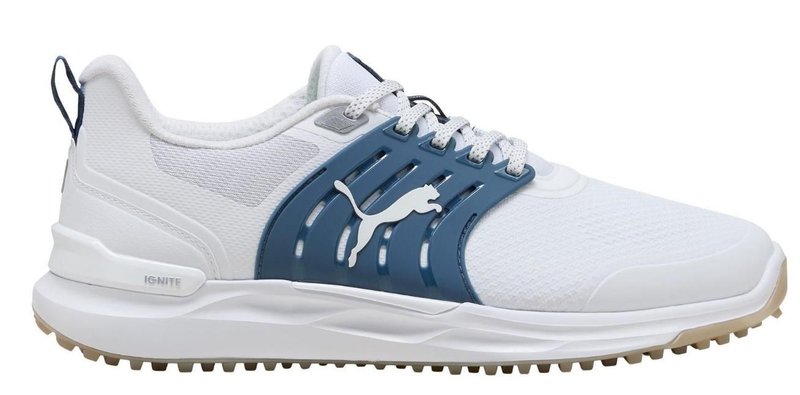 Puma IGNITE Elevate 2 mens golf shoes, white/blue