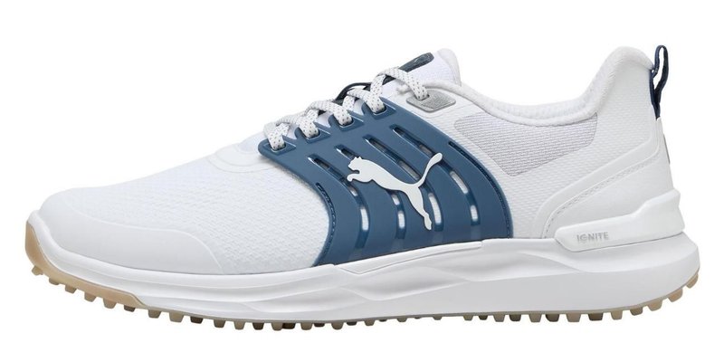 Puma IGNITE Elevate 2 mens golf shoes, white/blue