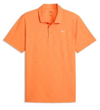 Puma Mattr Deco Jacquard men's polo, melon glow