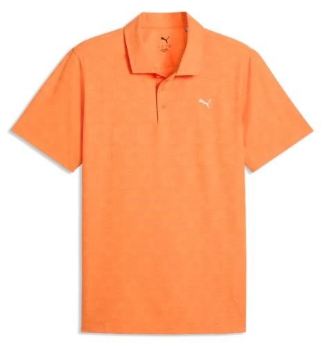 Puma Mattr Deco Jacquard men's polo, melon glow