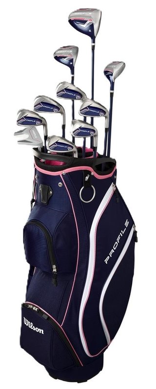 Wilson Wilson Profile Ladies Golf Set LLH + Cart Bag, Navy/Rose Gold/Silver