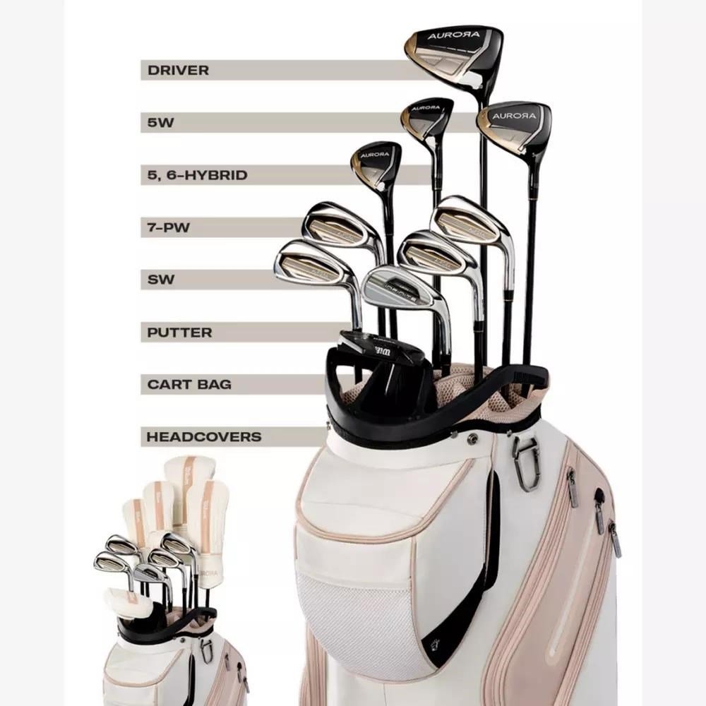 Wilson Aurora Ladies Golf Set (Graphite), LRH + Cart Bag