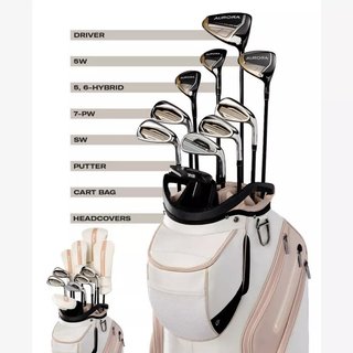 Wilson Aurora Ladies Golf Set (Graphite), LRH + Cart Bag