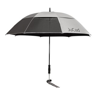 JuCad Telescopic Golf Umbrella 68" Square & Windproof with 2 Viewing Window with Pin, Silver