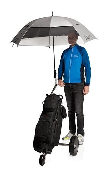 JuCad Telescopic Golf Umbrella 68" Square & Windproof with 2 Viewing Window with Pin, Silver