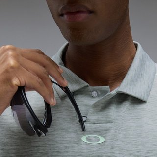 Oakley C1 Gradient men's polo, gradient faded green/white