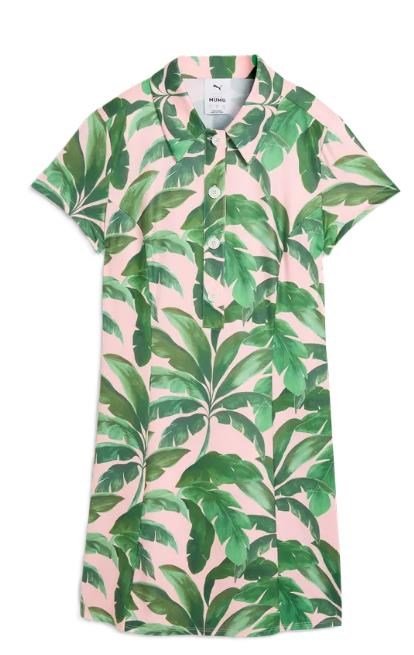 Puma X Mumu Palm women's dress, rose blossom/opal green