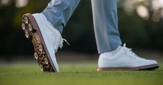 FootJoy Premiere Series Marquis men's golf shoes, white/brown