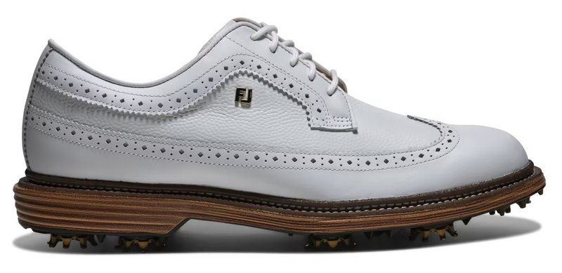FootJoy Premiere Series Marquis men's golf shoes, white/brown