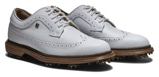 FootJoy Premiere Series Marquis men's golf shoes, white/brown