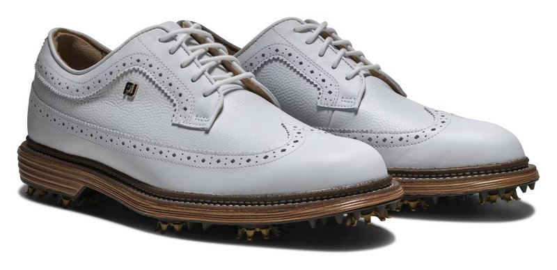FootJoy Premiere Series Marquis men's golf shoes, white/brown