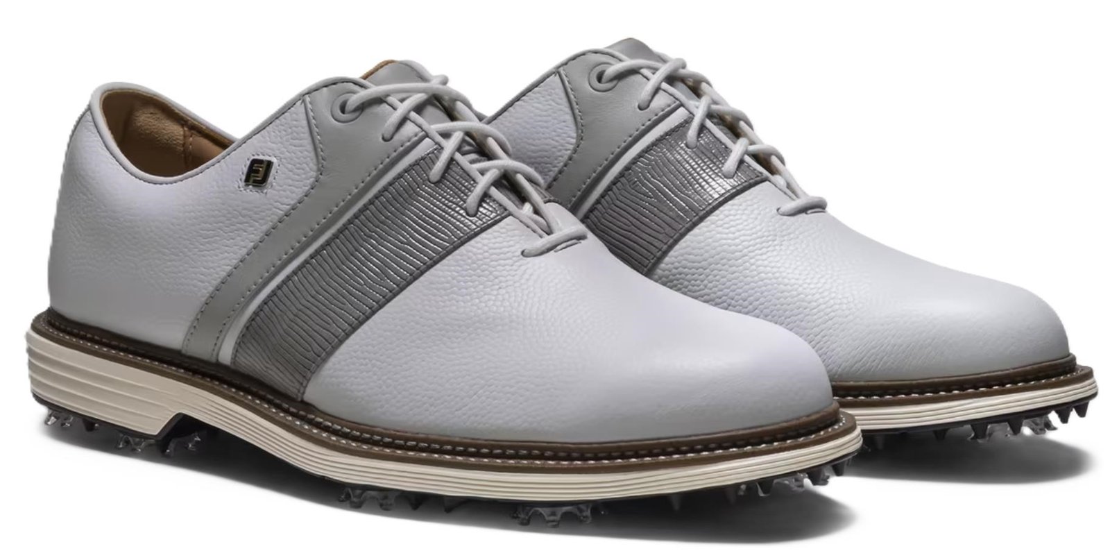FootJoy Premiere Series Packard mens golf shoes, white/grey