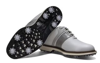 FootJoy Premiere Series Packard mens golf shoes, white/grey