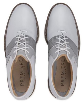 FootJoy Premiere Series Packard mens golf shoes, white/grey