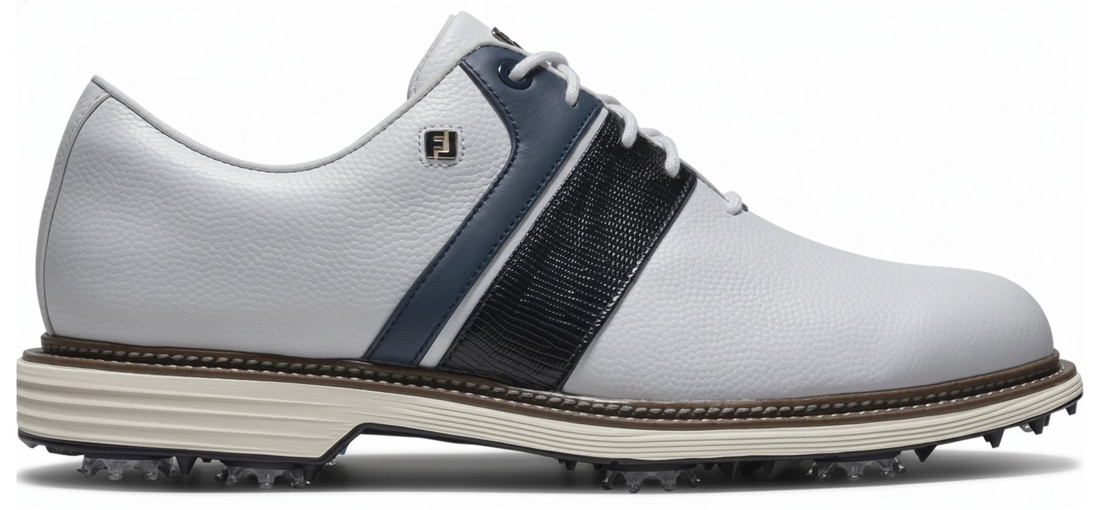 FootJoy Premiere Series Packard mens golf shoes, white/navy