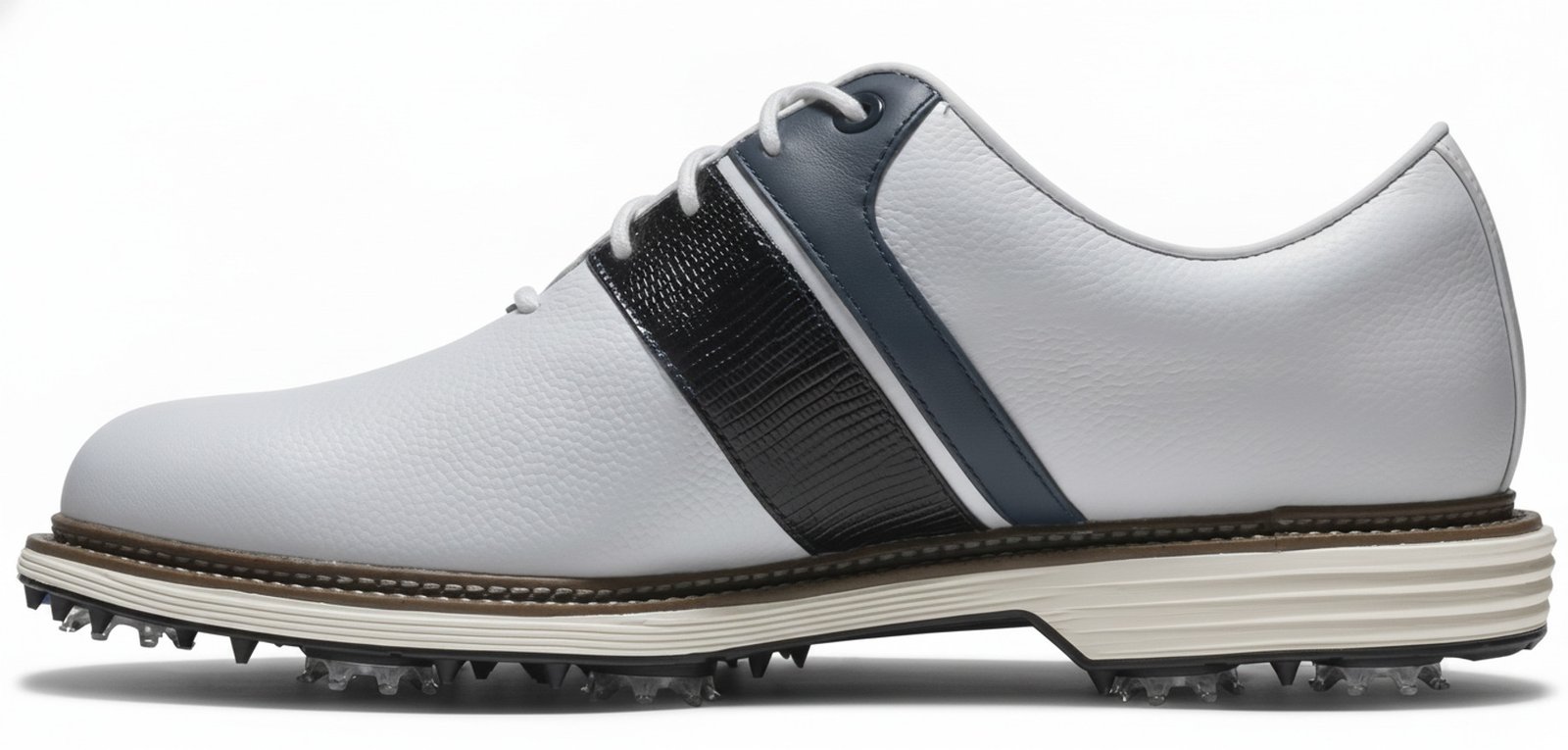FootJoy Premiere Series Packard mens golf shoes, white/navy
