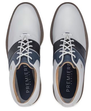 FootJoy Premiere Series Packard mens golf shoes, white/navy