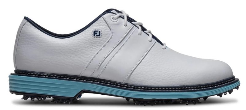 FootJoy Premiere Series Packard mens golf shoes, white/navy/blue