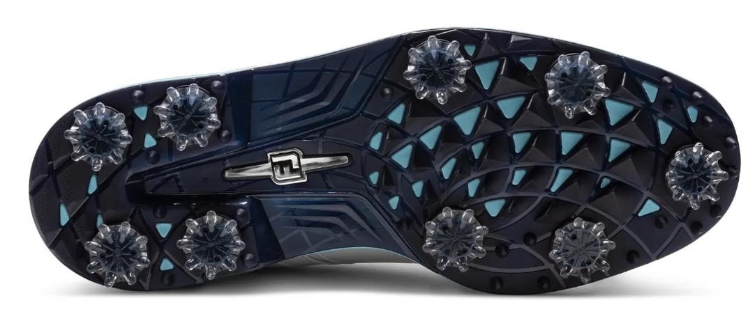 FootJoy Premiere Series Packard mens golf shoes, white/navy/blue