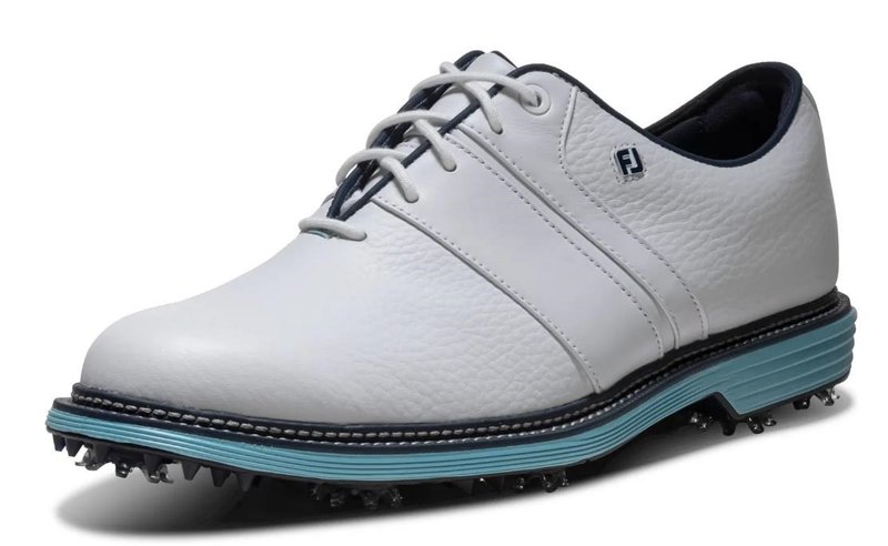 FootJoy Premiere Series Packard mens golf shoes, white/navy/blue