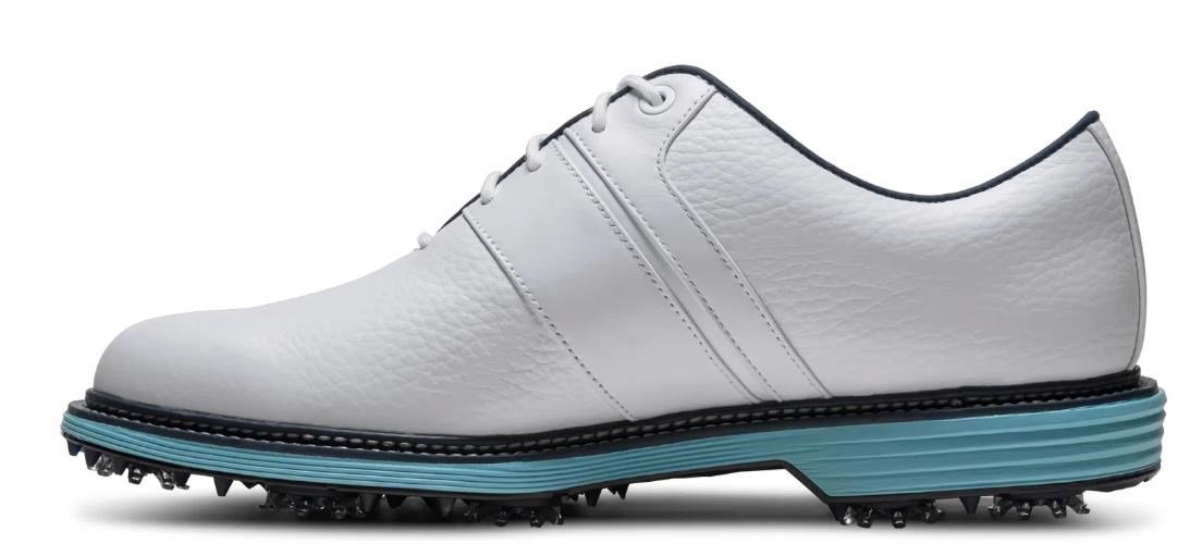 FootJoy Premiere Series Packard mens golf shoes, white/navy/blue