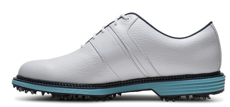 FootJoy Premiere Series Packard mens golf shoes, white/navy/blue