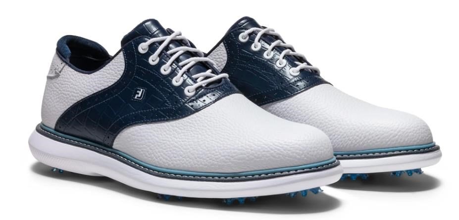 Footjoy FootJoy Traditions mens golf shoes, white/navy/blue