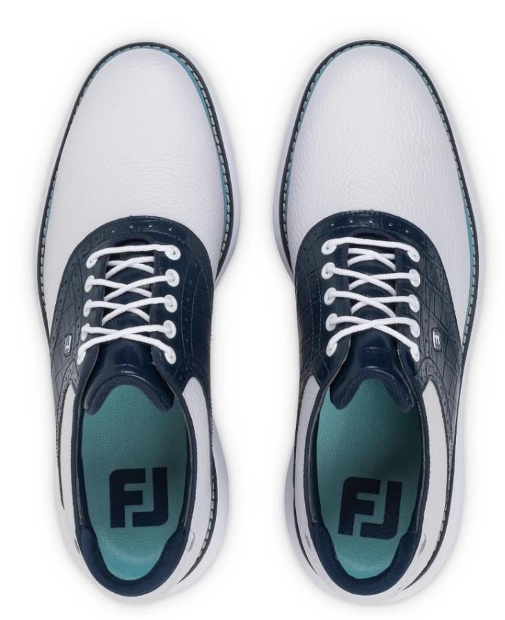 Footjoy FootJoy Traditions mens golf shoes, white/navy/blue