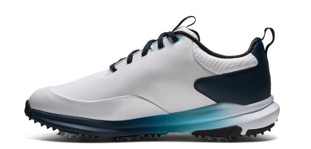 FootJoy Tour Rival mens golf shoes, white/navy/blue
