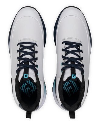 FootJoy Tour Rival mens golf shoes, white/navy/blue