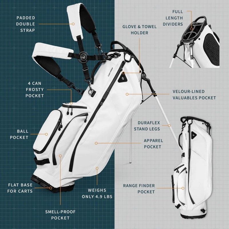 Sunday Golf Ryder S-Class stand bag, white