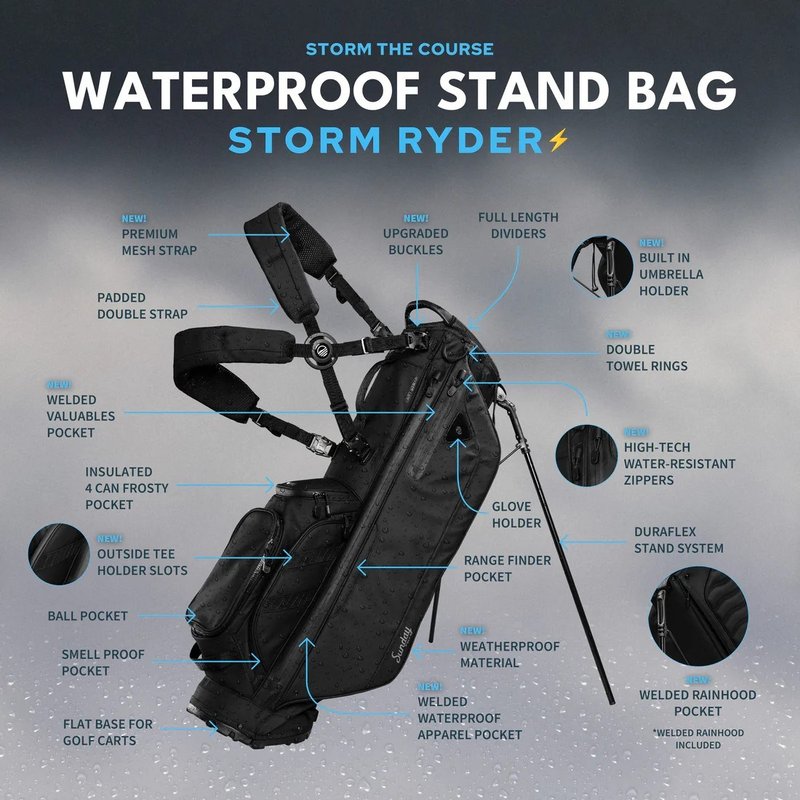 Sunday Golf Storm Ryder stand bag, black