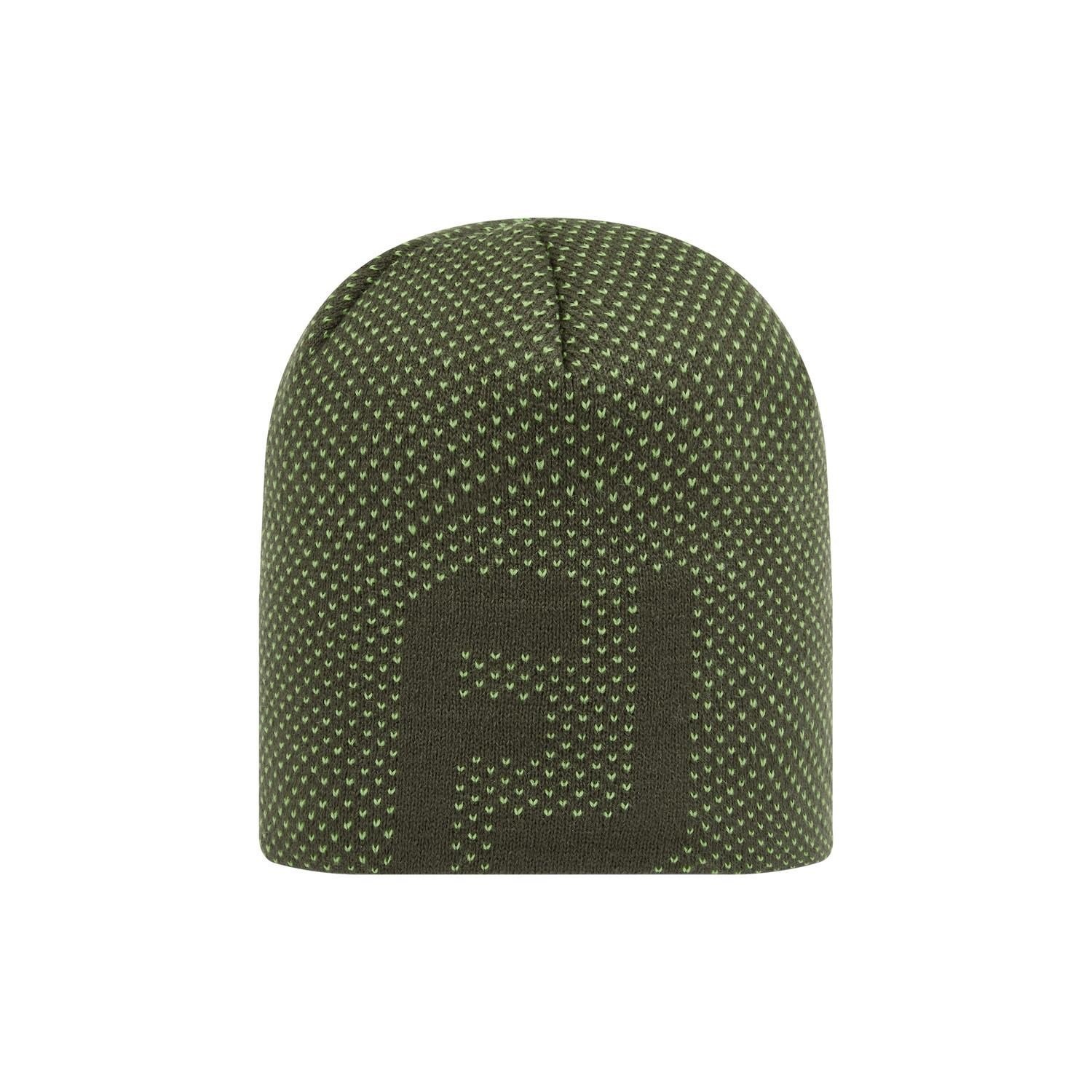 FootJoy FJ Dot Jacquard Beanie winter hat, olive/acid green