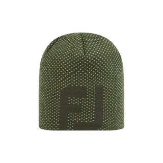 FootJoy FJ Dot Jacquard Beanie winter hat, olive/acid green