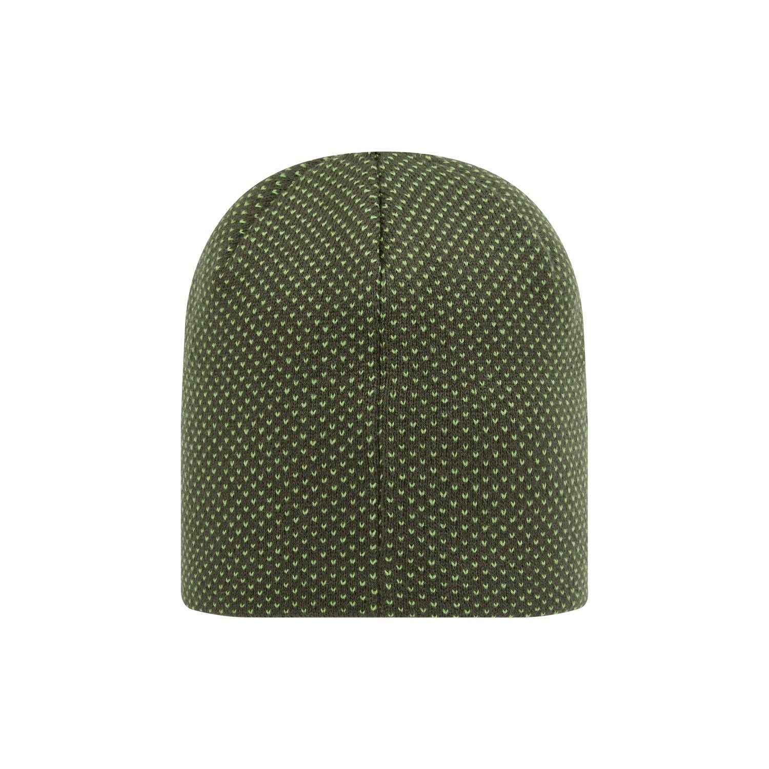 FootJoy FJ Dot Jacquard Beanie winter hat, olive/acid green