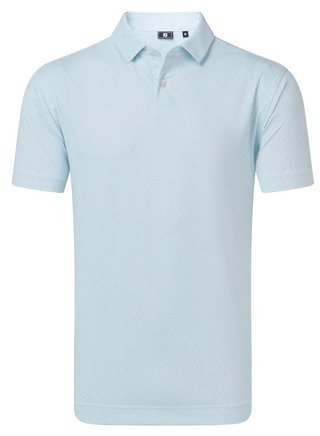 FootJoy Modernist Geo Pique men's polo, white/ice blue