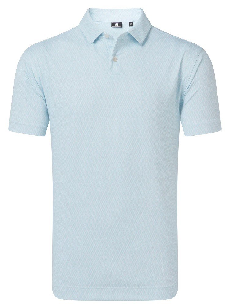 FootJoy Modernist Geo Pique men's polo, white/ice blue