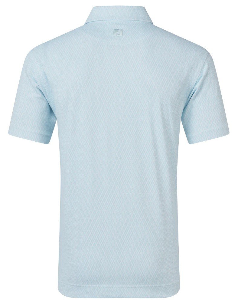 FootJoy Modernist Geo Pique men's polo, white/ice blue