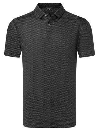 FootJoy Modernist Geo Pique men's polo, charcoal/black