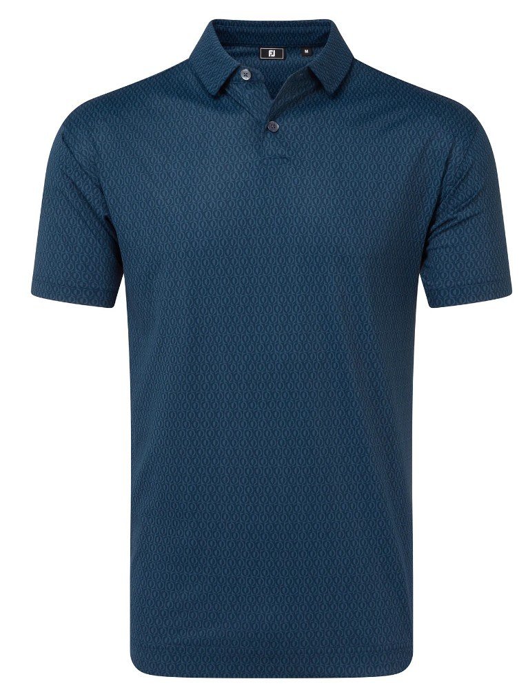 FootJoy Modernist Geo Pique men's polo, navy tonal