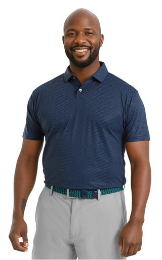 FootJoy Modernist Geo Pique men's polo, navy tonal