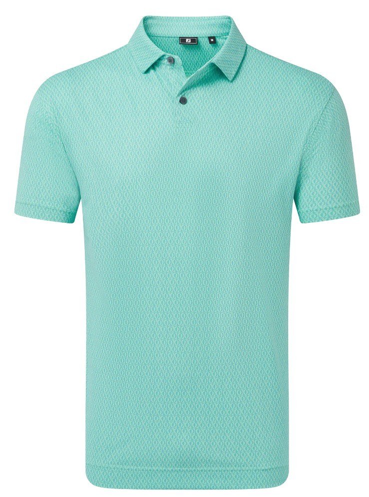 FootJoy Modernist Geo Pique men's polo, blue reef/sea glass