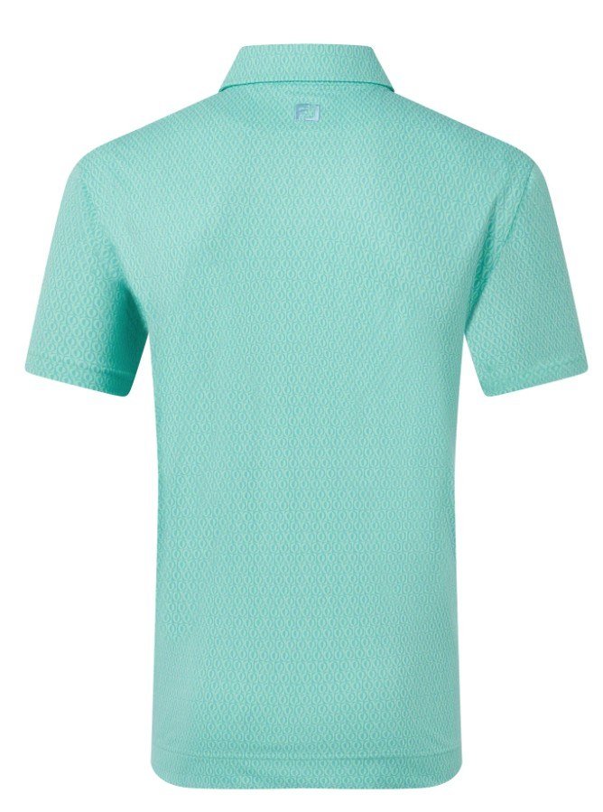FootJoy Modernist Geo Pique men's polo, blue reef/sea glass