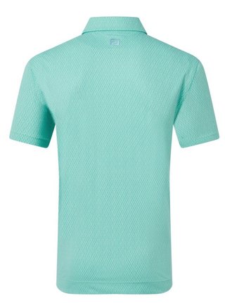 FootJoy Modernist Geo Pique men's polo, blue reef/sea glass