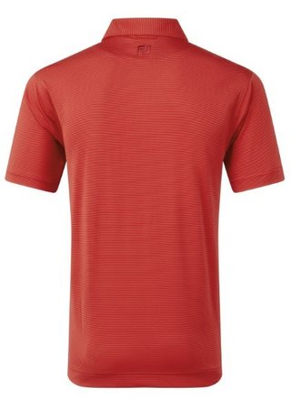 FootJoy Micro Feeder Stripe Lisle men's polo, red tonal