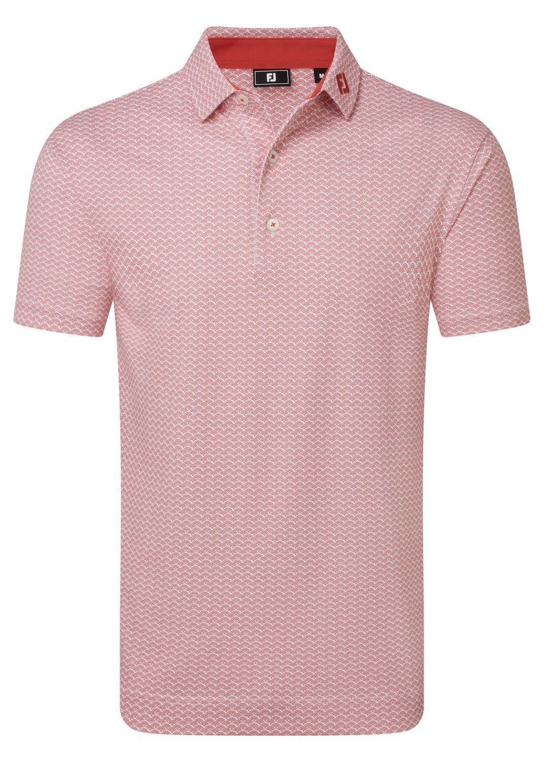 FootJoy Scallop Geo Pique men's polo, nantucket red