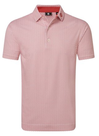 FootJoy Scallop Geo Pique men's polo, nantucket red