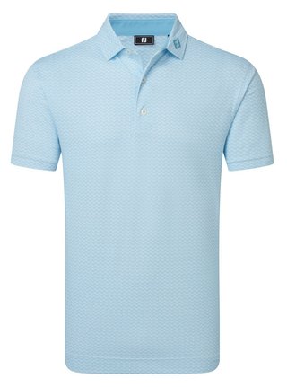FootJoy Scallop Geo Pique men's polo, blue reef